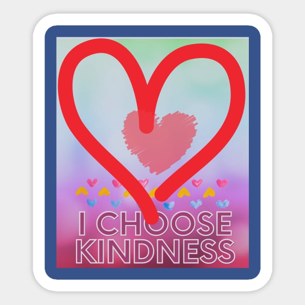 I Choose Kindness (red heart outline) Sticker by PersianFMts